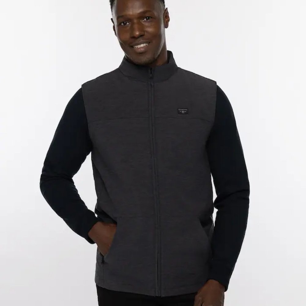 NWT Travis Mathew TOP OF THE LINE golf vest heather black travismathew BRAND NEW